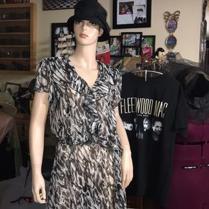 Dress Barn Sheer Ruffles Dress